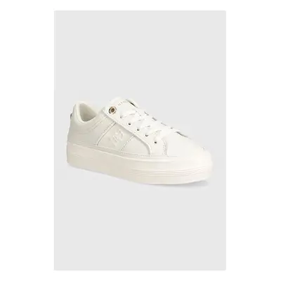 Kožené sneakers boty Tommy Hilfiger ESSENTIAL VULC SNEAKER MONOGRAM bílá barva, FW0FW07945