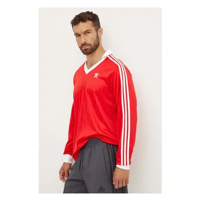 Tričko s dlouhým rukávem adidas Originals Adicolor Piqué Football Long Sleeve červená barva, s a