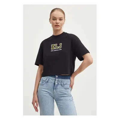 Bavlněné tričko Karl Lagerfeld Jeans černá barva, 245J1701