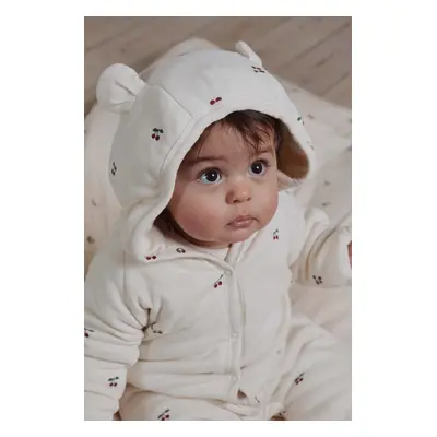 Dětské bavlněné dupačky Konges Sløjd NEWBORN ONESIE WITH HOOD