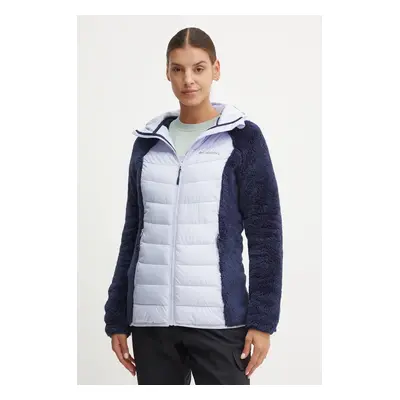 Sportovní bunda Columbia Powder Lite Sherpa Hybrid fialová barva, 2089521