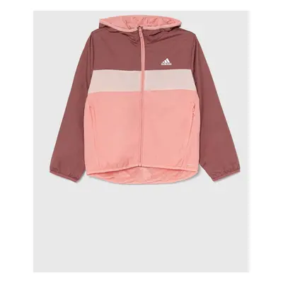 Dětská bunda adidas J TIBERIO WB růžová barva, JG1249