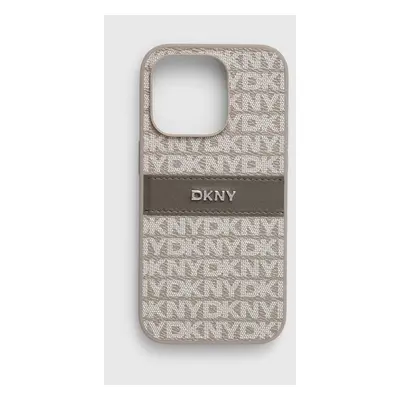 Obal na telefon Dkny iPhone 14 Pro 6.1 šedá barva, DKHCP14LPRTHSLE