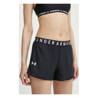 Tréninkové šortky Under Armour Play Up 3.0 černá barva, s potiskem, medium waist, 1344552