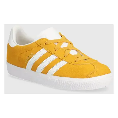 Dětské semišové sneakers boty adidas Originals GAZELLE CF EL žlutá barva, IH0361