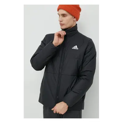 Bunda adidas pánská, černá barva, zimní