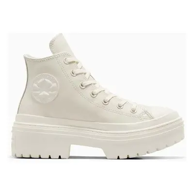 Kožené kecky Converse Chuck Taylor All Star Lugged Heel dámské, bílá barva, A10370C