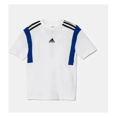 Dětské bavlněné tričko adidas B T CB bílá barva, s aplikací, JE0316