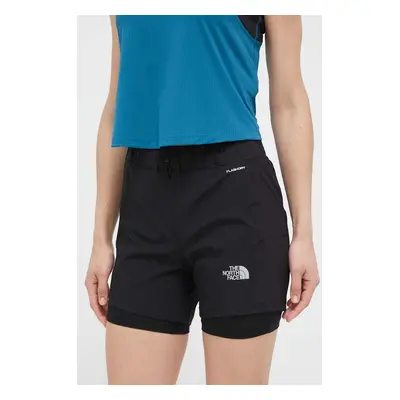 Sportovní šortky The North Face dámské, černá barva, hladké, high waist, NF0A7SXRJK31