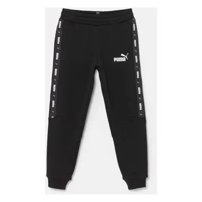 Dětské tepláky Puma ESS Tape Sweatpants FL cl B černá barva, s aplikací