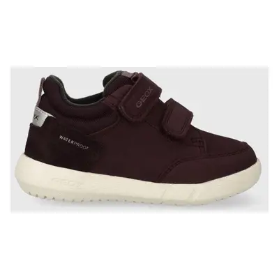 Dětské semišové sneakers boty Geox B365GA 032FU B HYROO WPF vínová barva