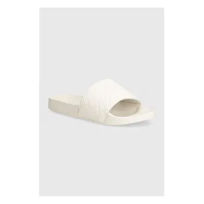 Pantofle Tommy Hilfiger MONOGRAM POOL SLIDE dámské, bílá barva, FW0FW07989