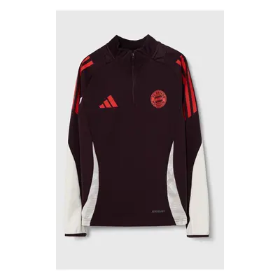 Dětská mikina adidas Performance FCB TR TOPY vínová barva, s potiskem, IS9930