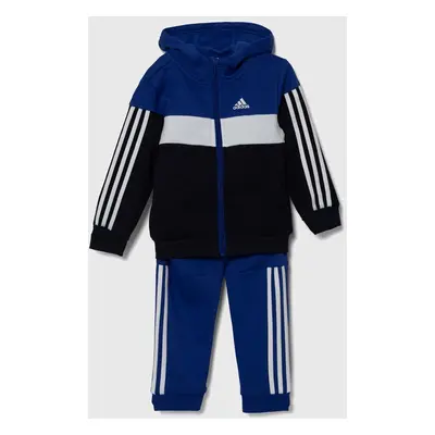 Dětská tepláková souprava adidas LK 3S TIB FL TS tmavomodrá barva, IY1812