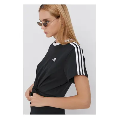 Bavlněné tričko adidas GS1379 černá barva