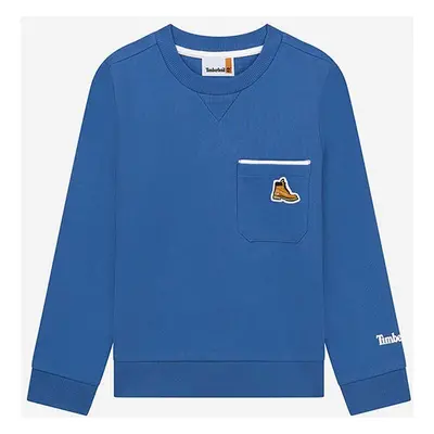 Dětská mikina Timberland Sweatshirt tmavomodrá barva, hladká