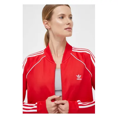 Mikina adidas Originals Adicolor Classics SST dámská, červená barva, s aplikací, IK4032