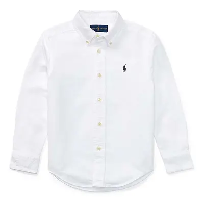 Dětská bavlněná košile Polo Ralph Lauren bílá barva