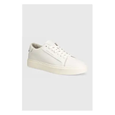 Kožené sneakers boty Calvin Klein HM0HM01516 bílá barva, LOW TOP LACE UP LTH