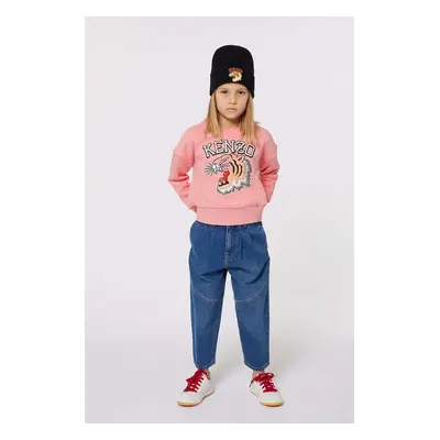 Dětská mikina Kenzo Kids růžová barva, s potiskem, K60692