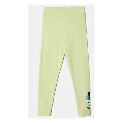 Dětské legíny Puma X TROLLS High Waist Leggings zelená barva, s potiskem, 627662