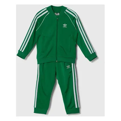 Dětská tepláková souprava adidas Originals SST TRACKSUIT zelená barva, IY4791