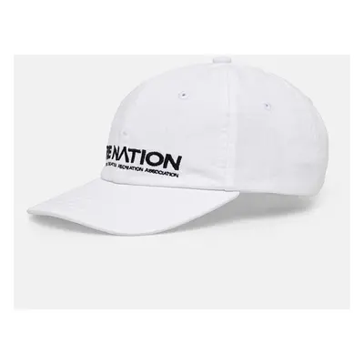 Bavlněná baseballová čepice P.E Nation Homage Cap bílá barva, s aplikací, 243A417