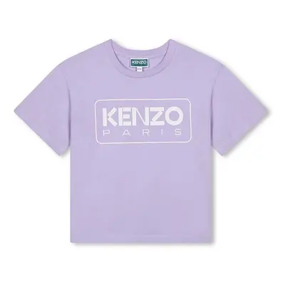 Dětské bavlněné tričko Kenzo Kids fialová barva, K60704