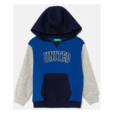 Dětská bavlněná mikina United Colors of Benetton s kapucí, s potiskem, 3J68G200Q