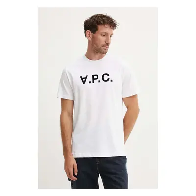 Bavlněné tričko A.P.C. t-shirt standard grand vpc GOTS s aplikací, COHBM.M26384