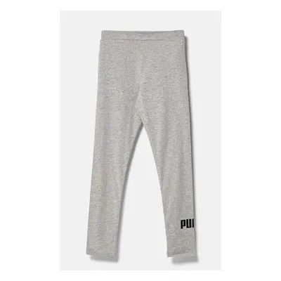 Dětské legíny Puma ESS Logo Leggings G šedá barva, s potiskem