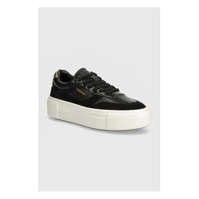 Sneakers boty Calvin Klein FF CUPSOLE LACE UP W/ML MIX M černá barva, HW0HW02125