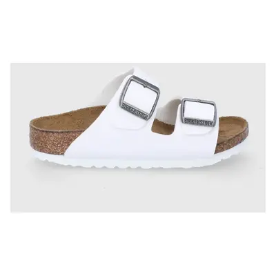 Dětské pantofle Birkenstock bílá barva