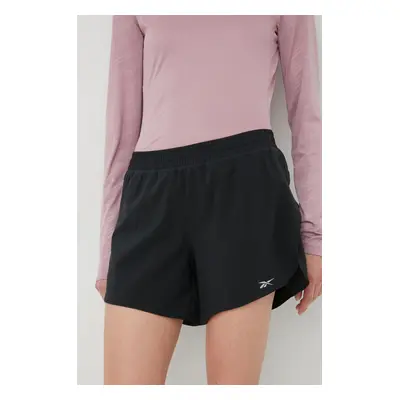 Běžecké šortky Reebok HA1043 černá barva, medium waist