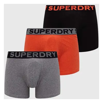 Boxerky Superdry 3-pack pánské, černá barva