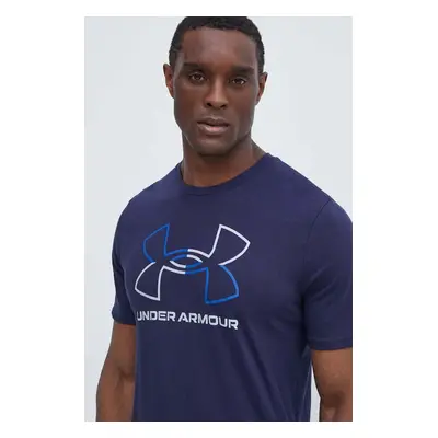 Tričko Under Armour tmavomodrá barva