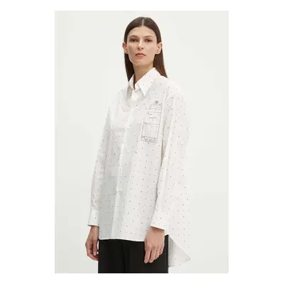 Bavlněná košile MM6 Maison Margiela bílá barva, relaxed, s klasickým límcem, S52DT0014