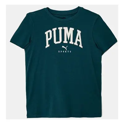 Dětské bavlněné tričko Puma SQUAD Bigphic Tee zelená barva, s potiskem, 682772