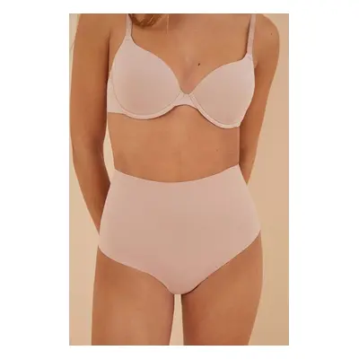 Tvarující kalhotky women'secret SHAPEWEAR MICRO THERMO-REGULATING béžová barva, 5182790