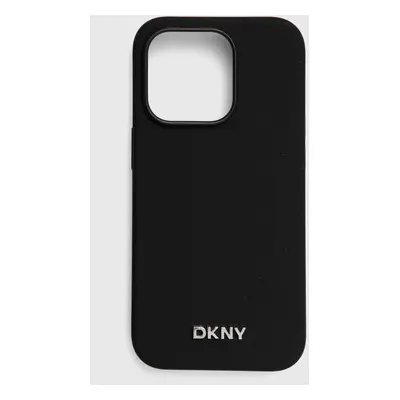 Obal na telefon Dkny iPhone 14 Pro 6.1" černá barva, DKHMP14LSMCHLK