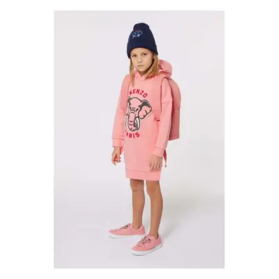 Dětské bavlněné šaty Kenzo Kids růžová barva, mini, K60660