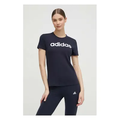 Bavlněné tričko adidas H07833 tmavomodrá barva, H07833