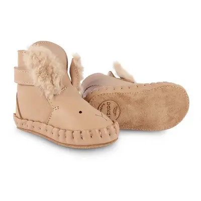 Kojenecké kožené boty Donsje Kapi Exclusive Booties Fluffy Bunny oranžová barva, 1028103