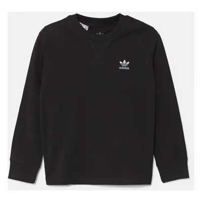 Dětské bavlněné tričko s dlouhým rukávem adidas Originals LONG SLEEVE černá barva, s aplikací, I