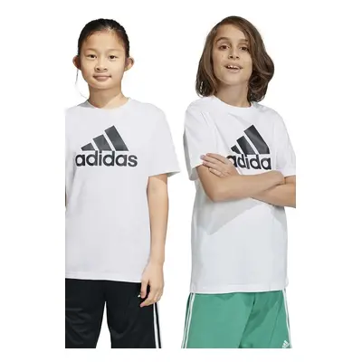 Dětské bavlněné tričko adidas U BL bílá barva, s potiskem