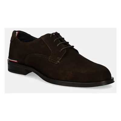 Semišové polobotky Tommy Hilfiger CORE RWB HILFIGER SUEDE SHOE pánské, hnědá barva, FM0FM04868