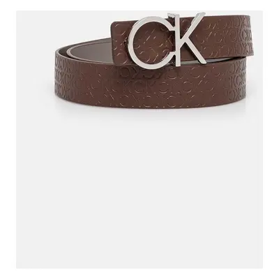 Oboustranný kožený pásek Calvin Klein dámský, hnědá barva, K60K612397