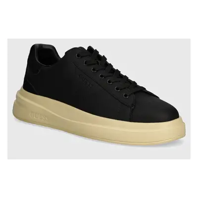 Kožené sneakers boty Guess ELBA černá barva, FMTELB ELE12