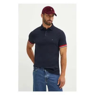 Bavlněné polo tričko Tommy Hilfiger tmavomodrá barva, MW0MW35588