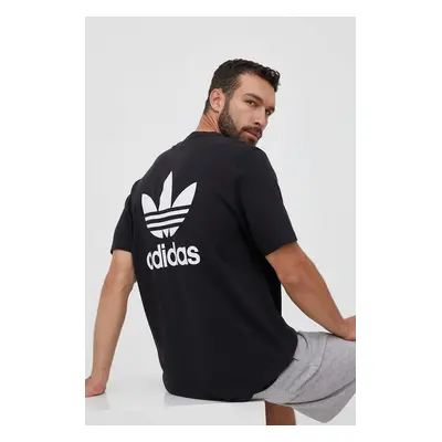 Bavlněné tričko adidas Originals černá barva, s potiskem